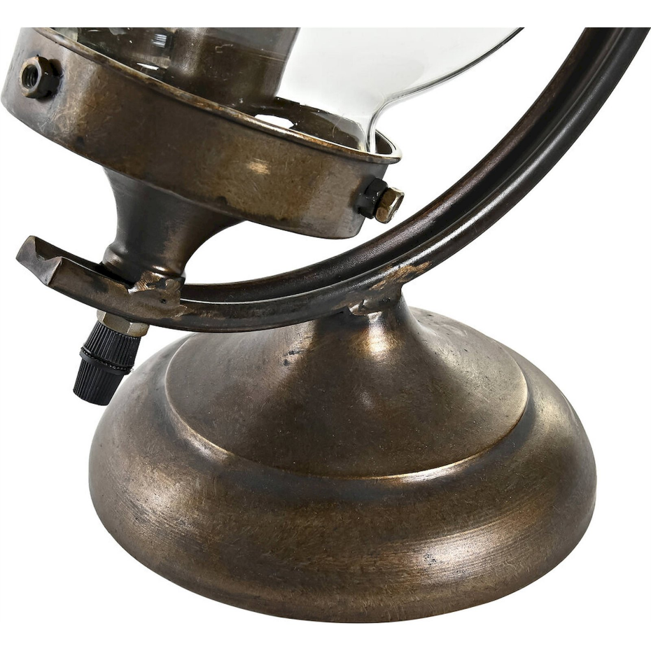 Lampe de table en métal et verre globe organique Vintage