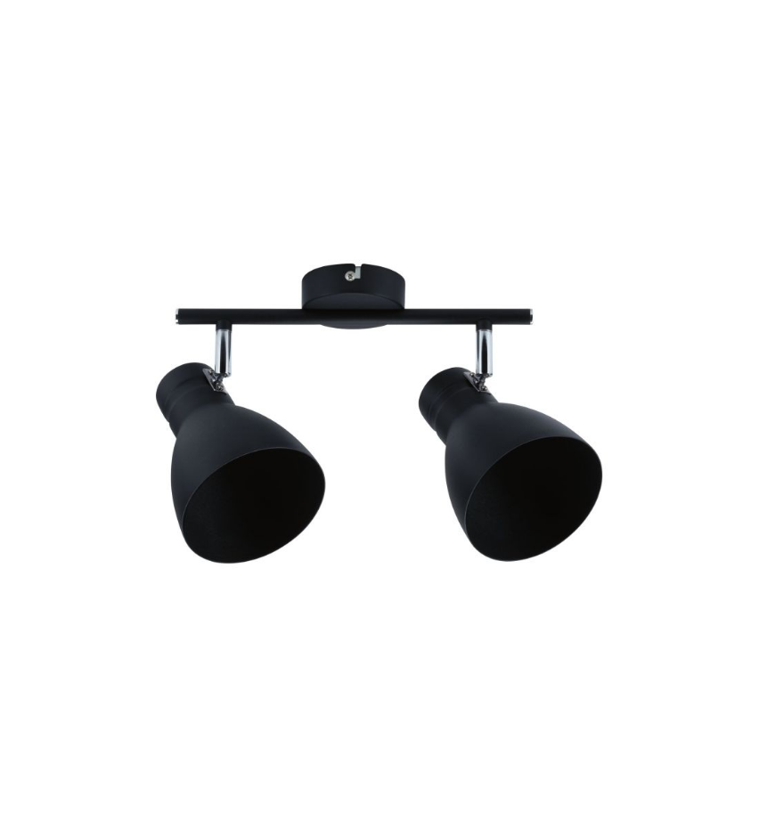 Spot réglette 2 lumières davy noir 2x20w
