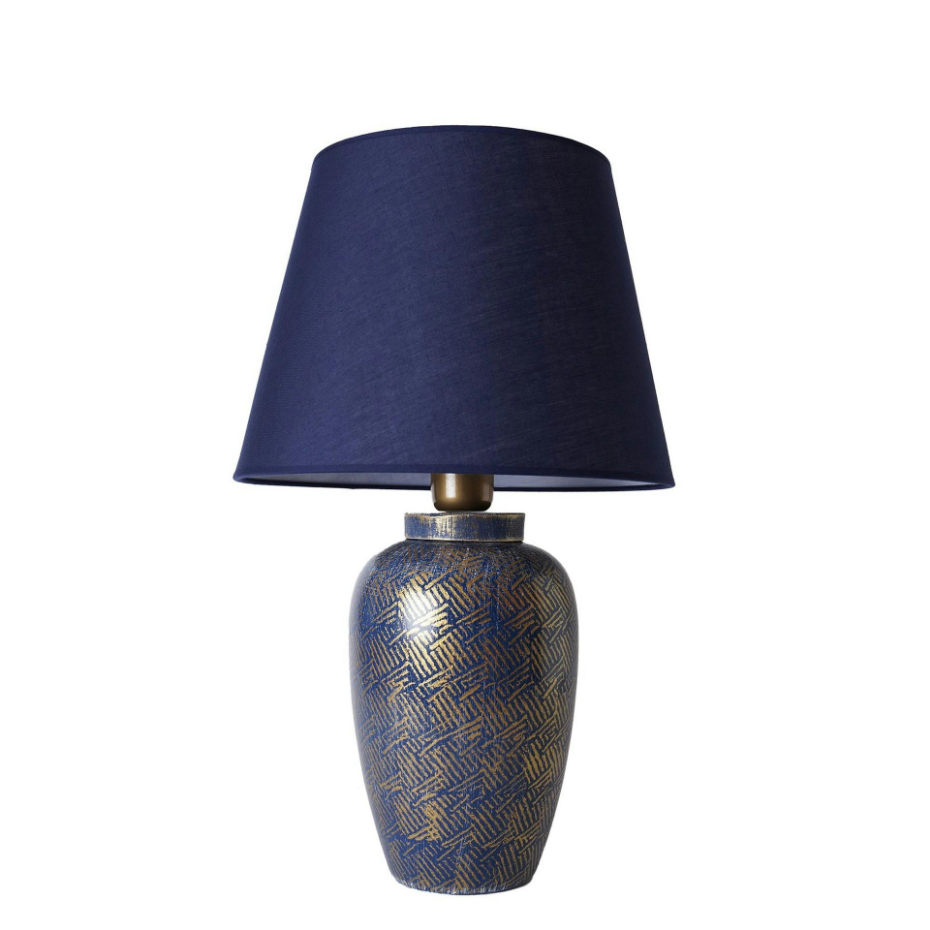 Lampe de salon moderne bleue avec motifs dorés KARS