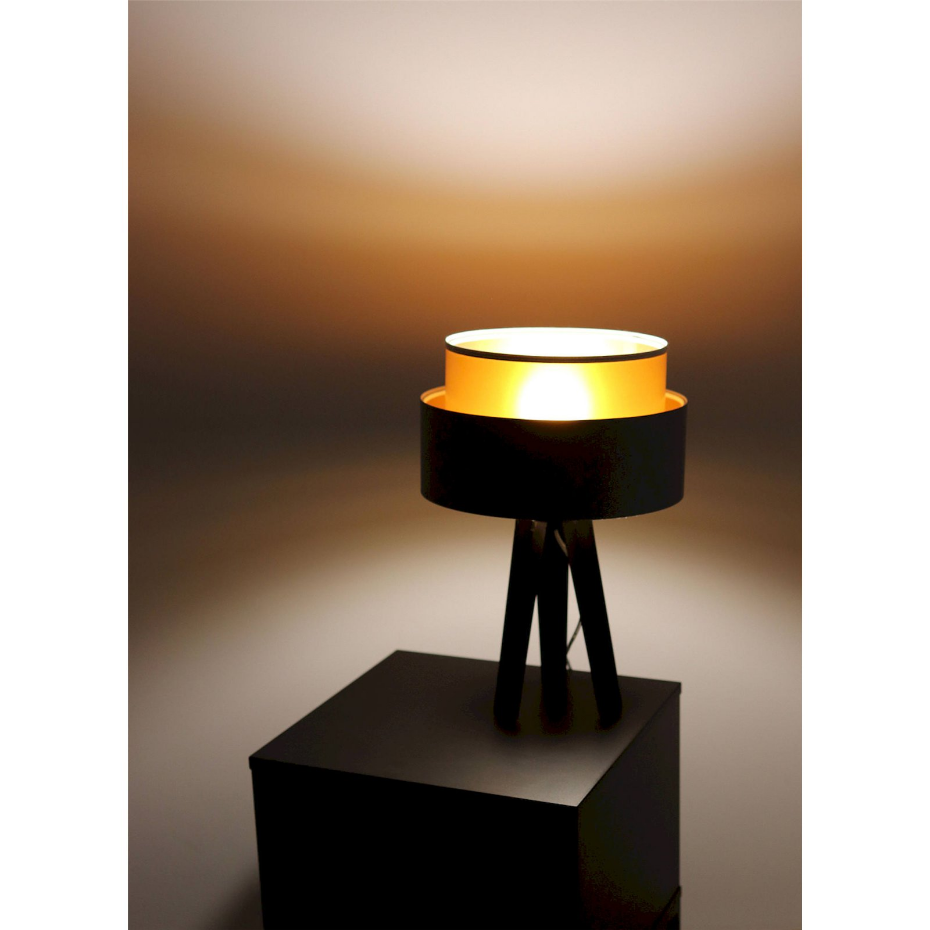 Lampe à poser ronde en PVC effet cuivre intérieur brillant Duo ellegant