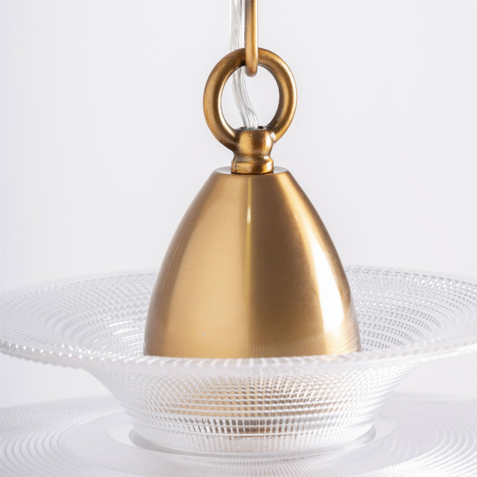 Lustre style art déco en cristal fumé transparent
