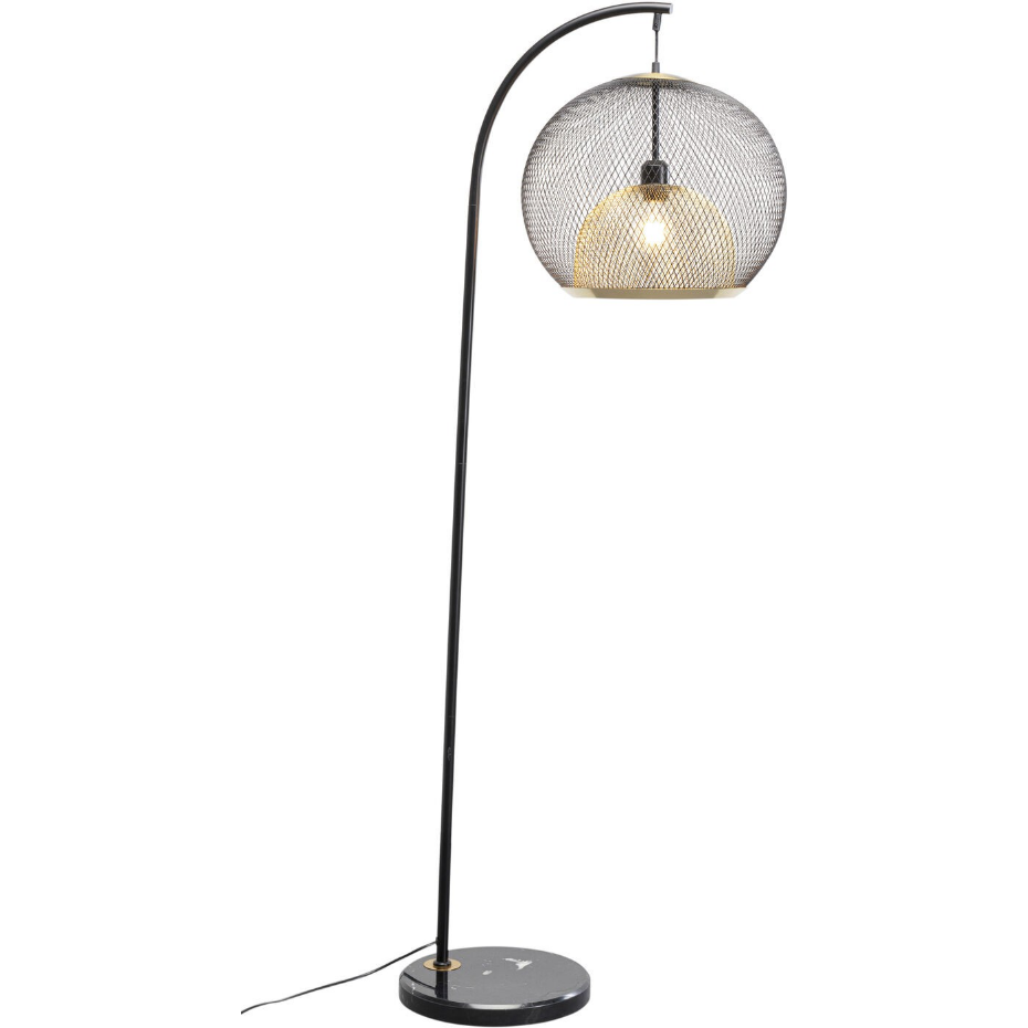 Lampadaire en acier et marbre, GRATO