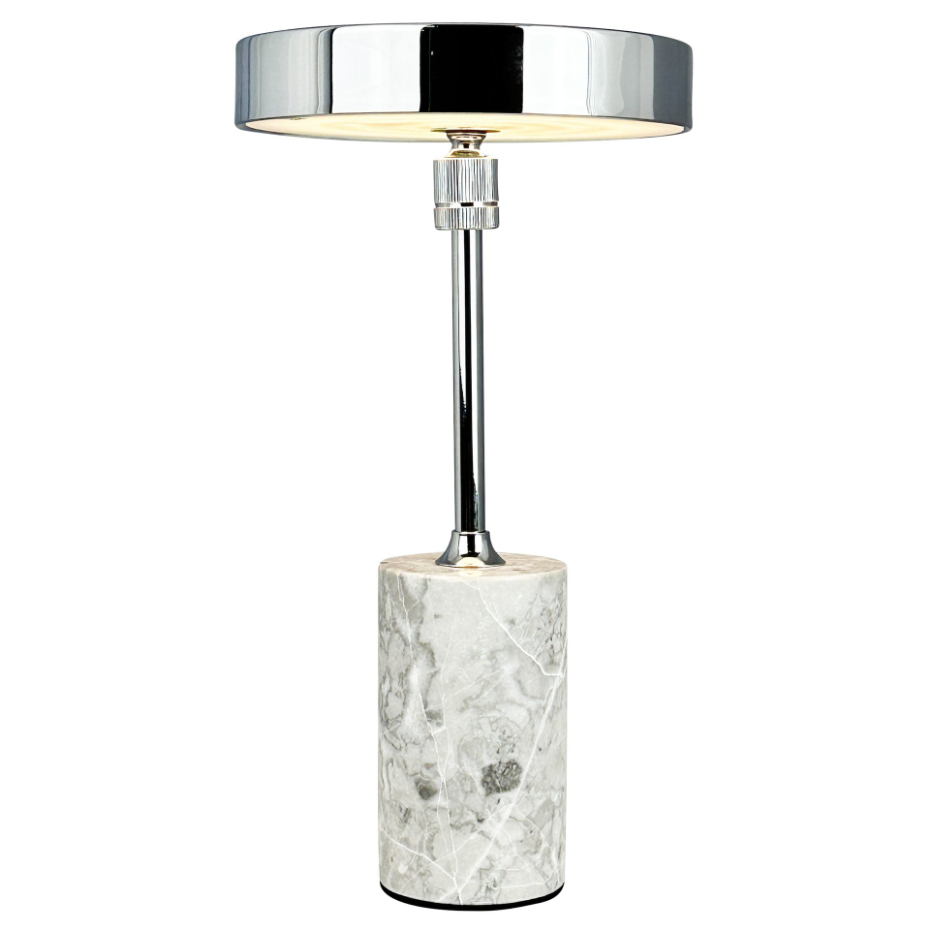 Lampe à poser LED Starlight chrome, marbre gris