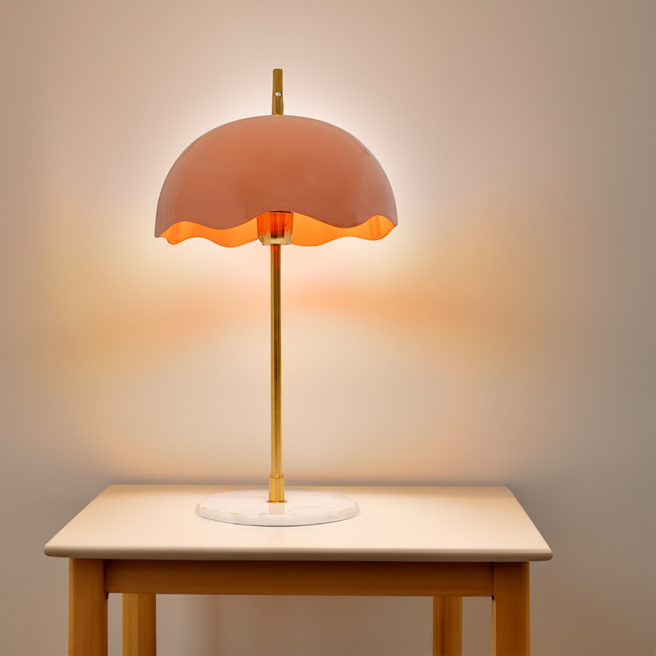 Lampe en acier et marbre, LIA