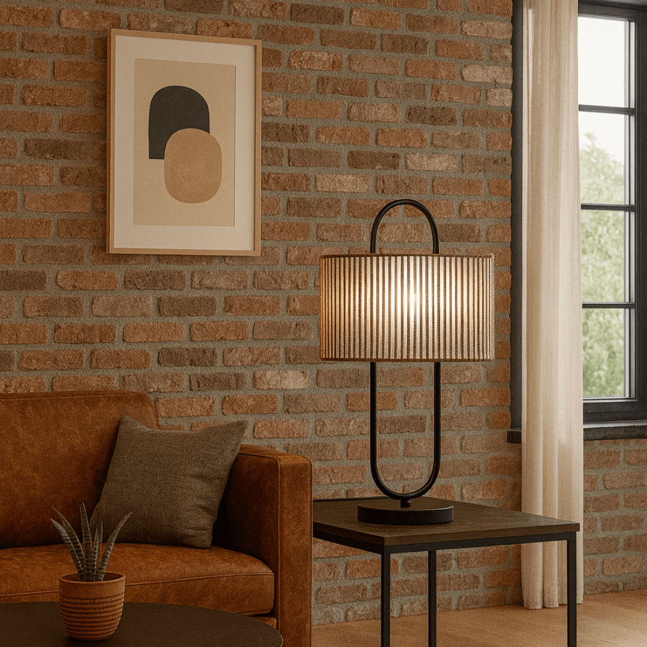 Lampe soie/lin et acier, PHILADELPHIA