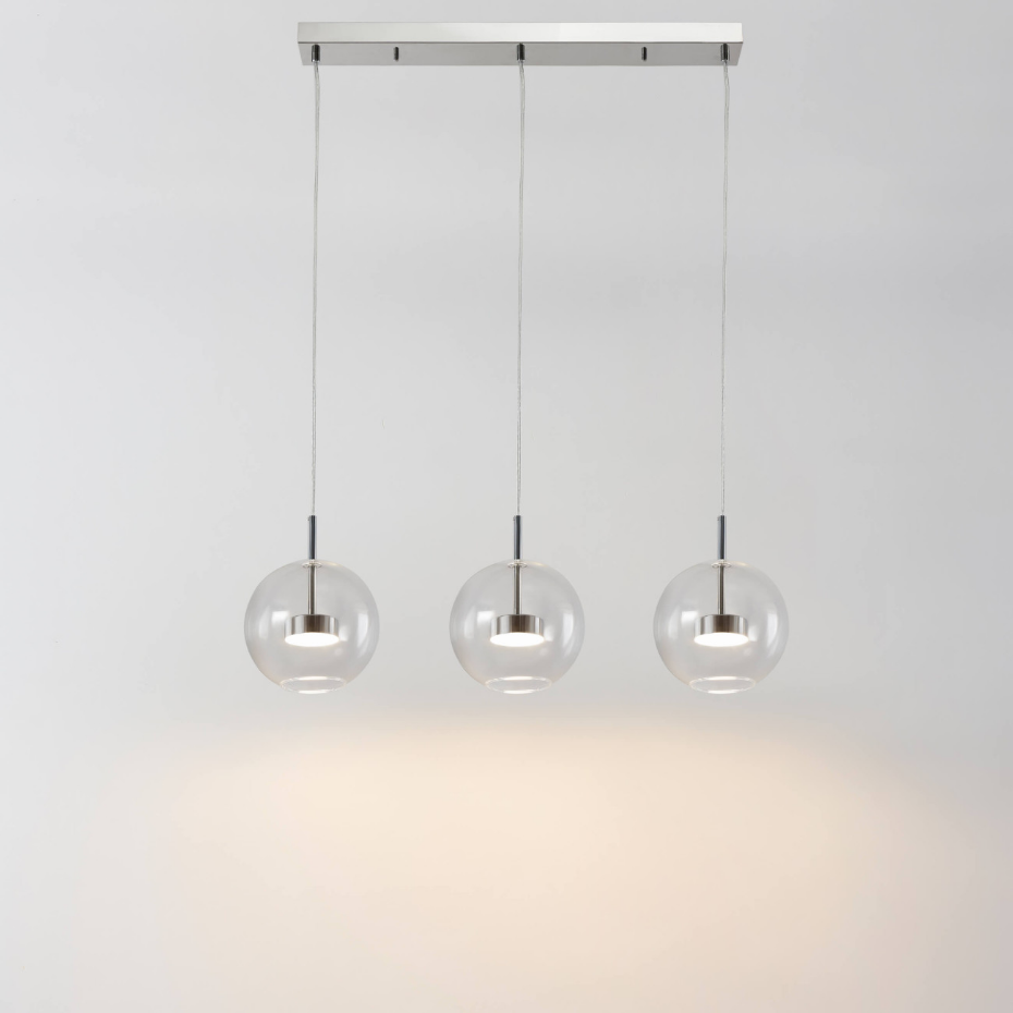 Suspension  chromée à trois verres - GICA