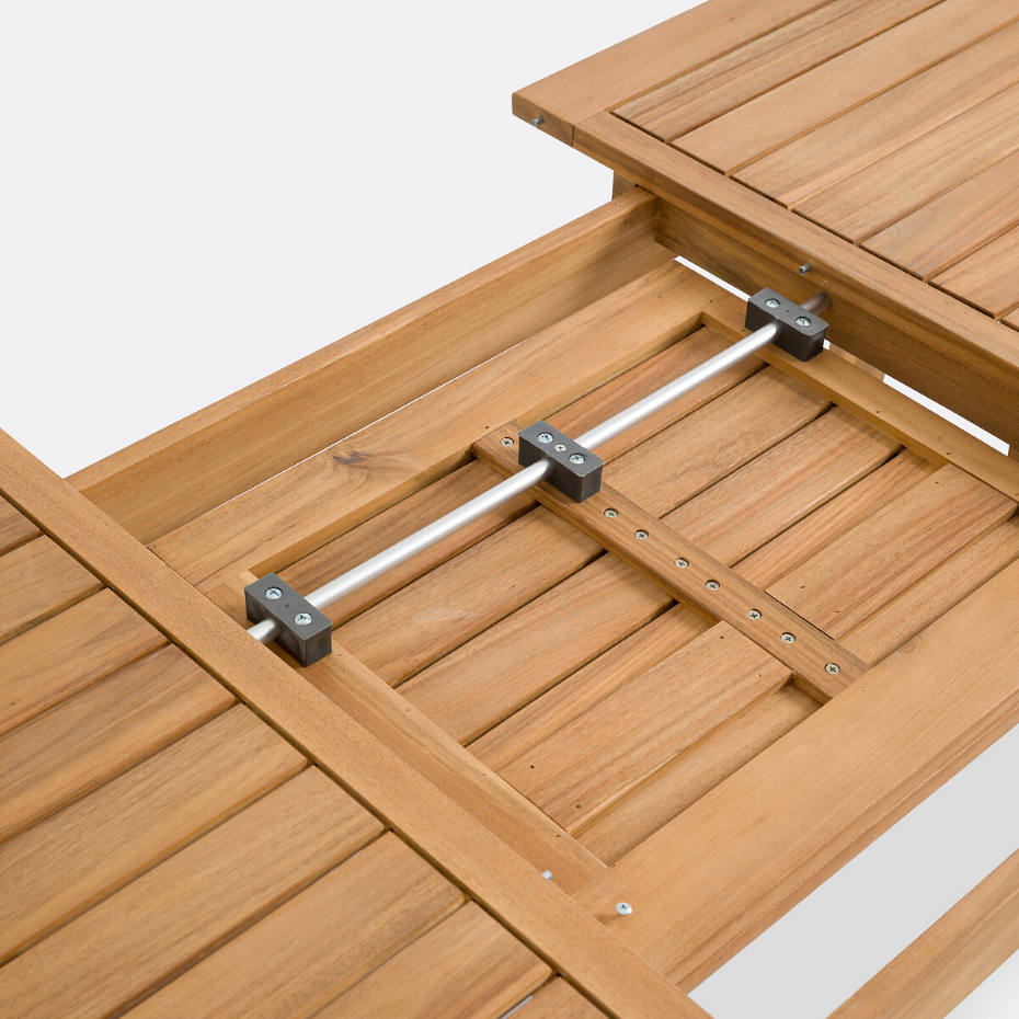 Table de jardin en acacia, 8 couverts, Nouska