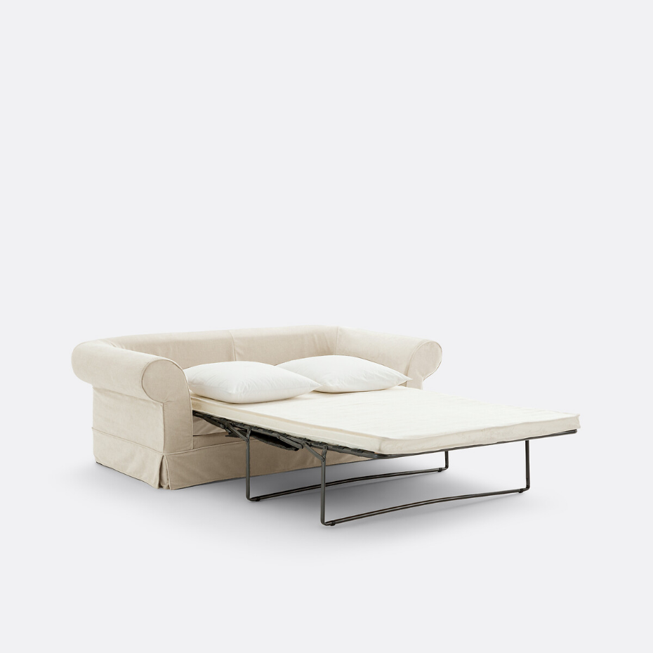 Canapé droit, convertible, 2 ou 3 places, en polyester chiné, ADELIA