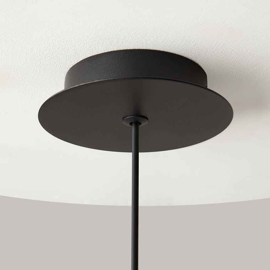 Suspension noire minimaliste - abat-jour plié, tige longue LENORE