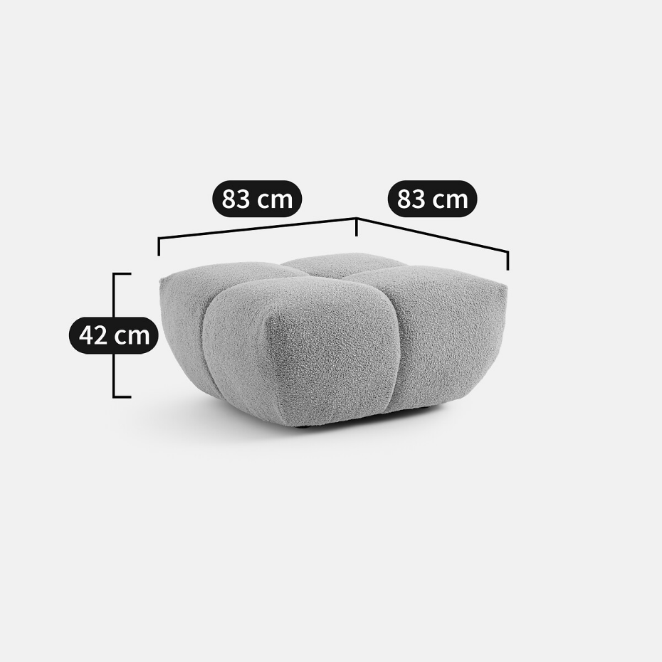 Pouf, velours côtelé vintage, L83 cm, Nuria