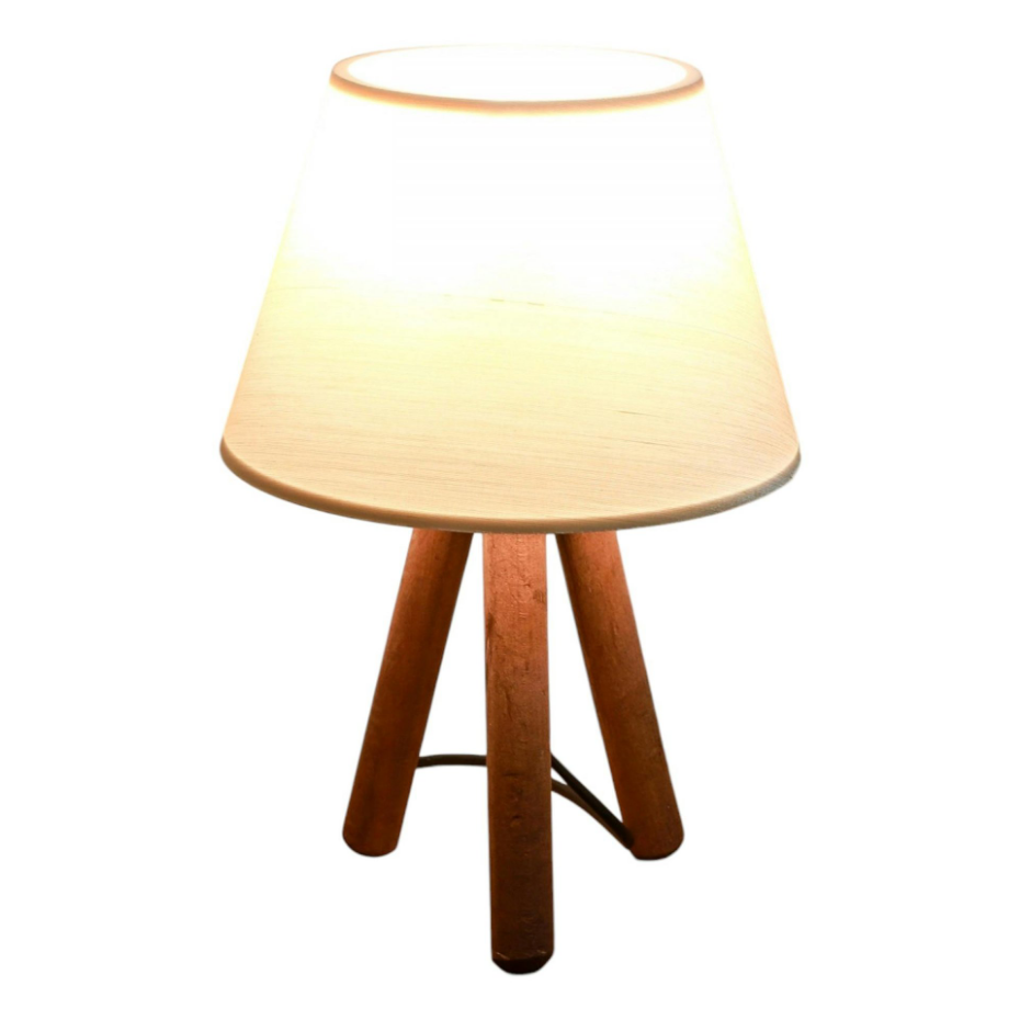 Lampe de chevet trépied bois KILIS