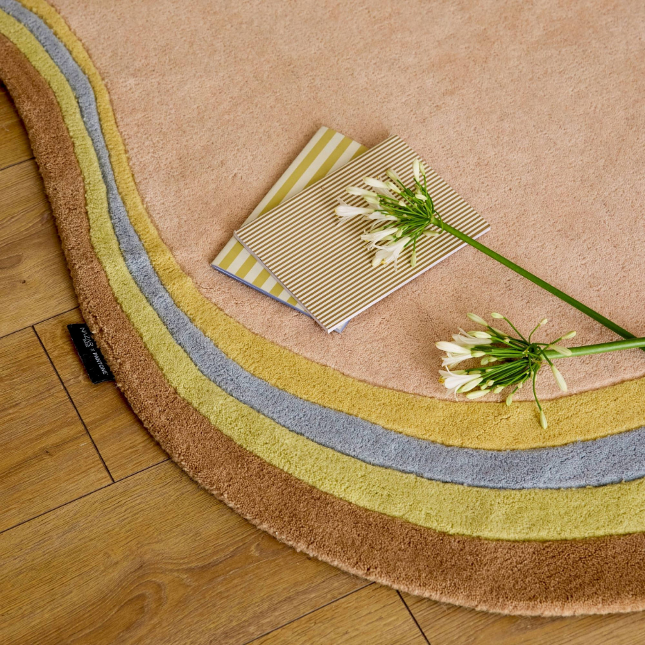 Tapis en laine et coton forme organique