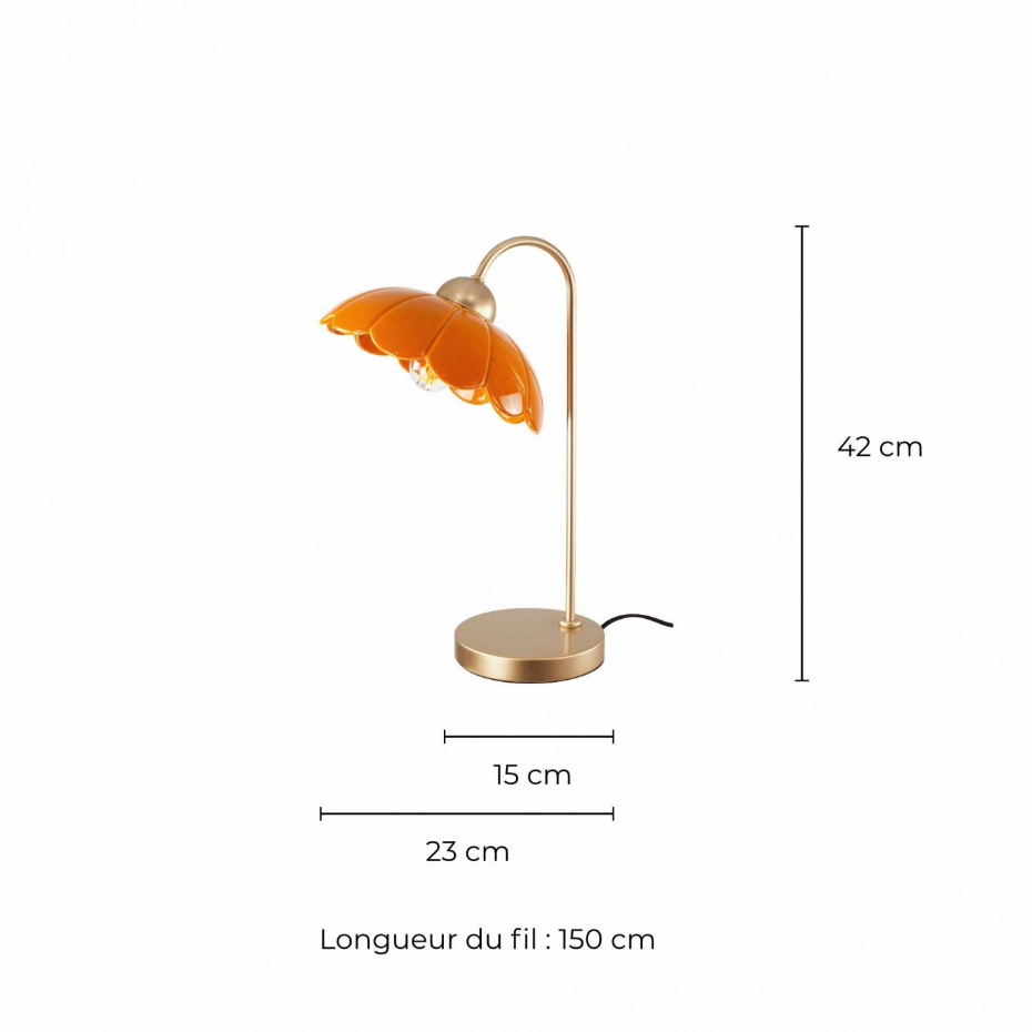 Lampe à poser en métal & céramique, CLARIS