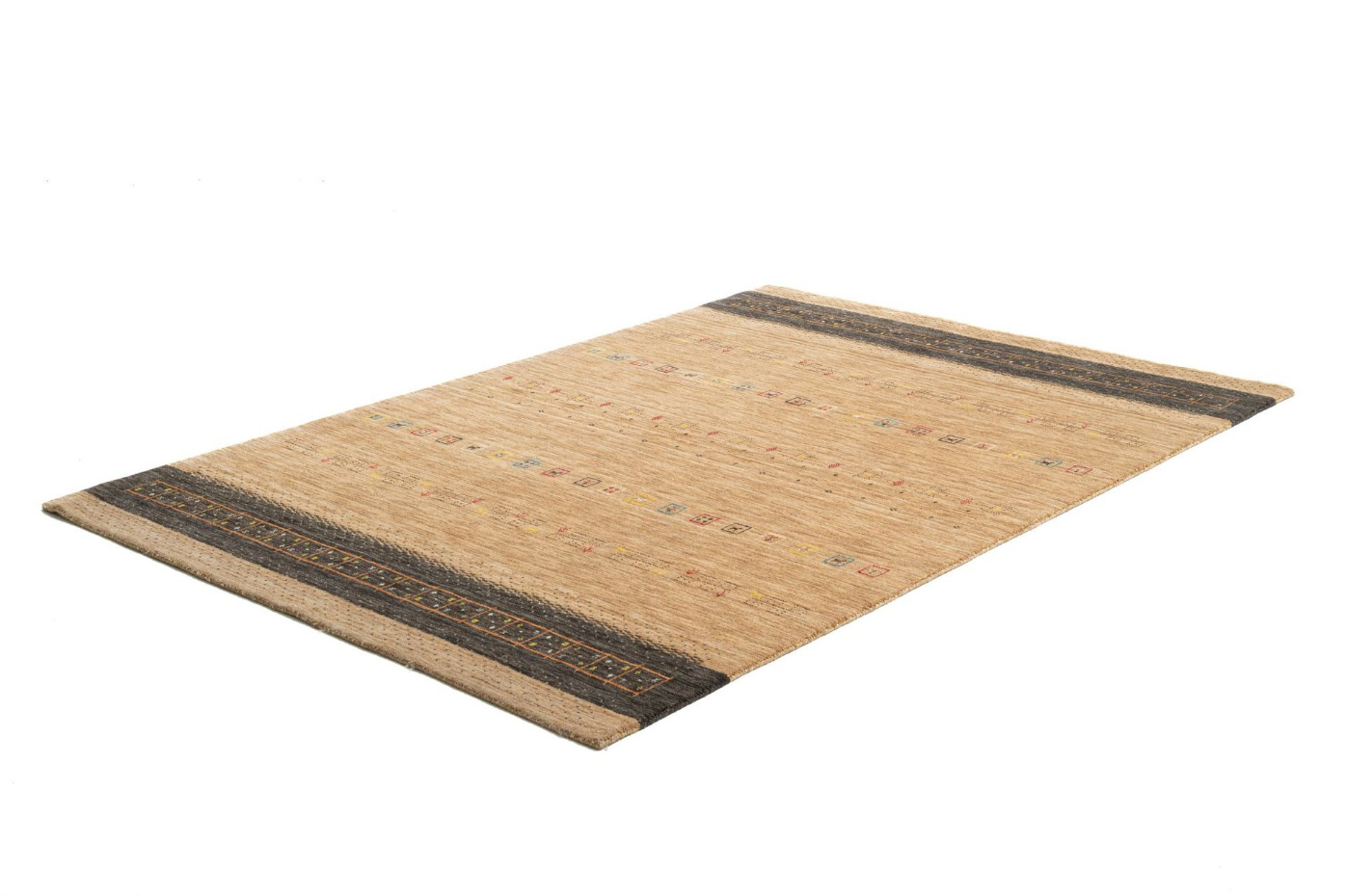Tapis salon gabbeh Lori Dream Gold tissé main