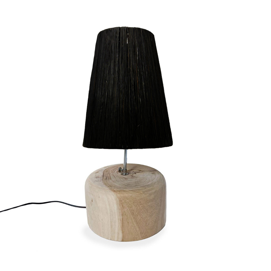 Lampe de table en teck et raphia RAFFIA