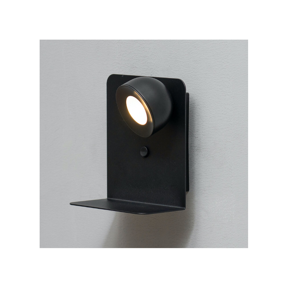 Applique liseuse noire avec USB - LYNGEN
