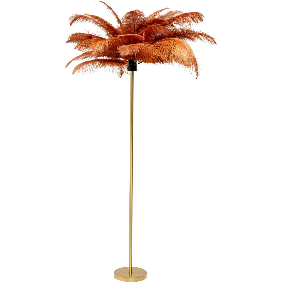 Lampadaire plumes 165cm marron