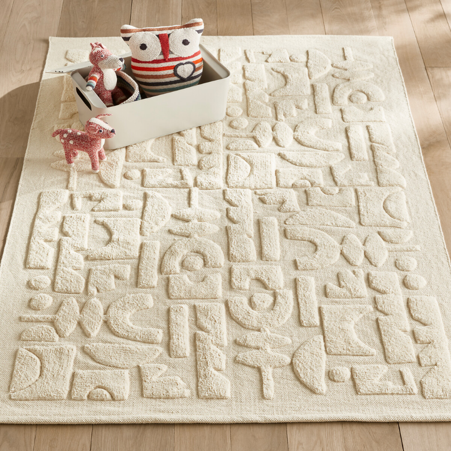 Tapis enfant motif géométrique coton bio, Podotak
