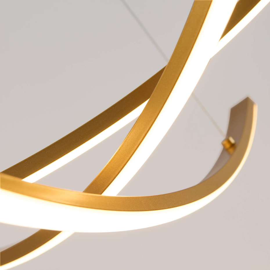 Suspension LED dorée barres courbées - HEIDI