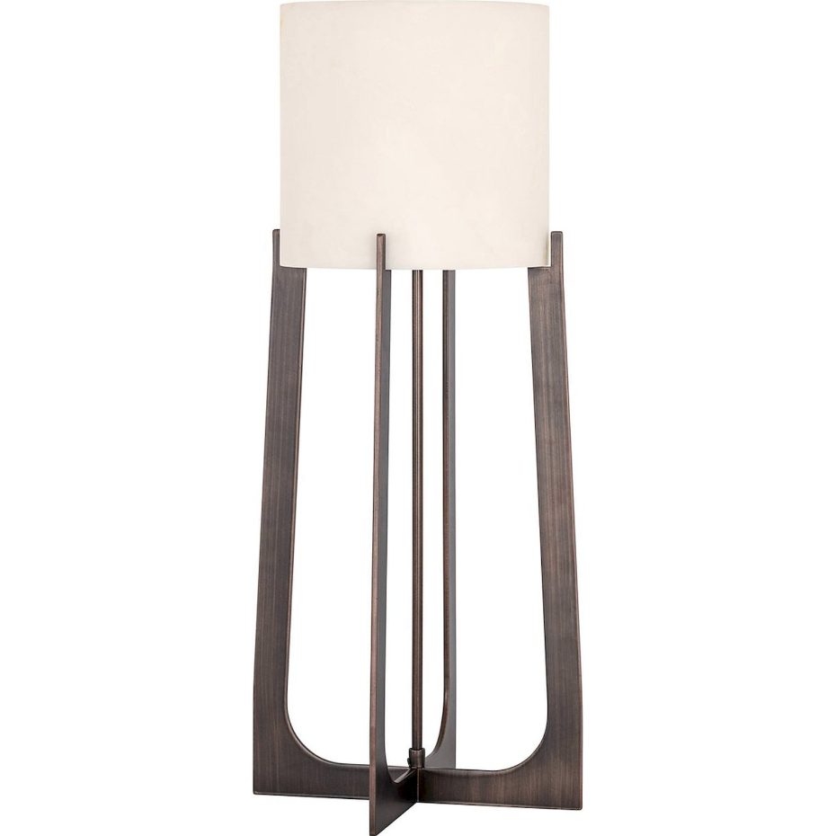 Lampe de table carrée en fer effet bronze et marbre