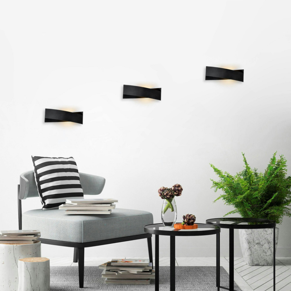 Applique murale design noire, nœud stylisé 35 cm SFAX