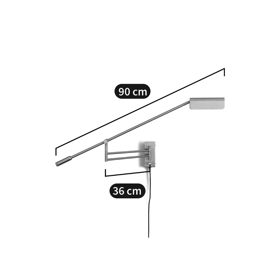 Applique articulée, nickel satiné, Phili