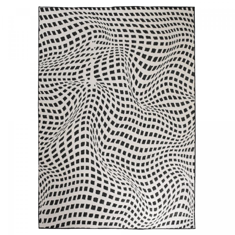 Tapis extérieur, kilim reversible LYN2 BK REVERSIBLE
