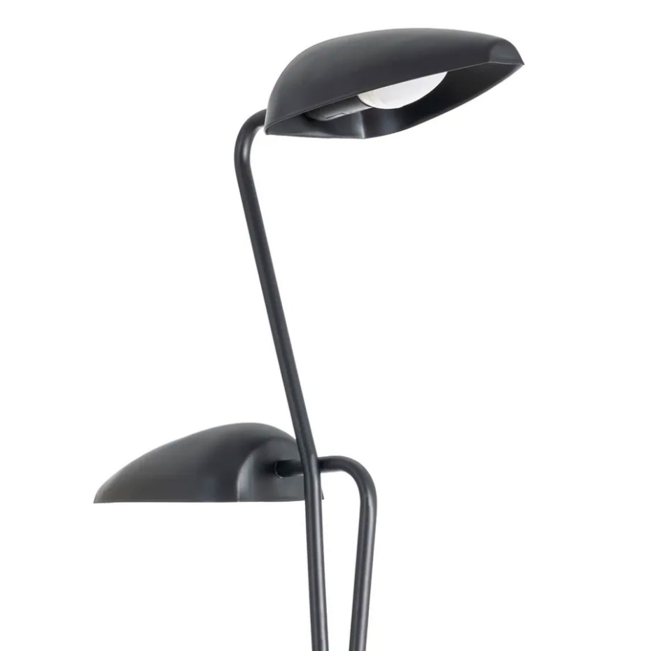 Lampadaire design double en métal noir 40.5x25x142.5cm