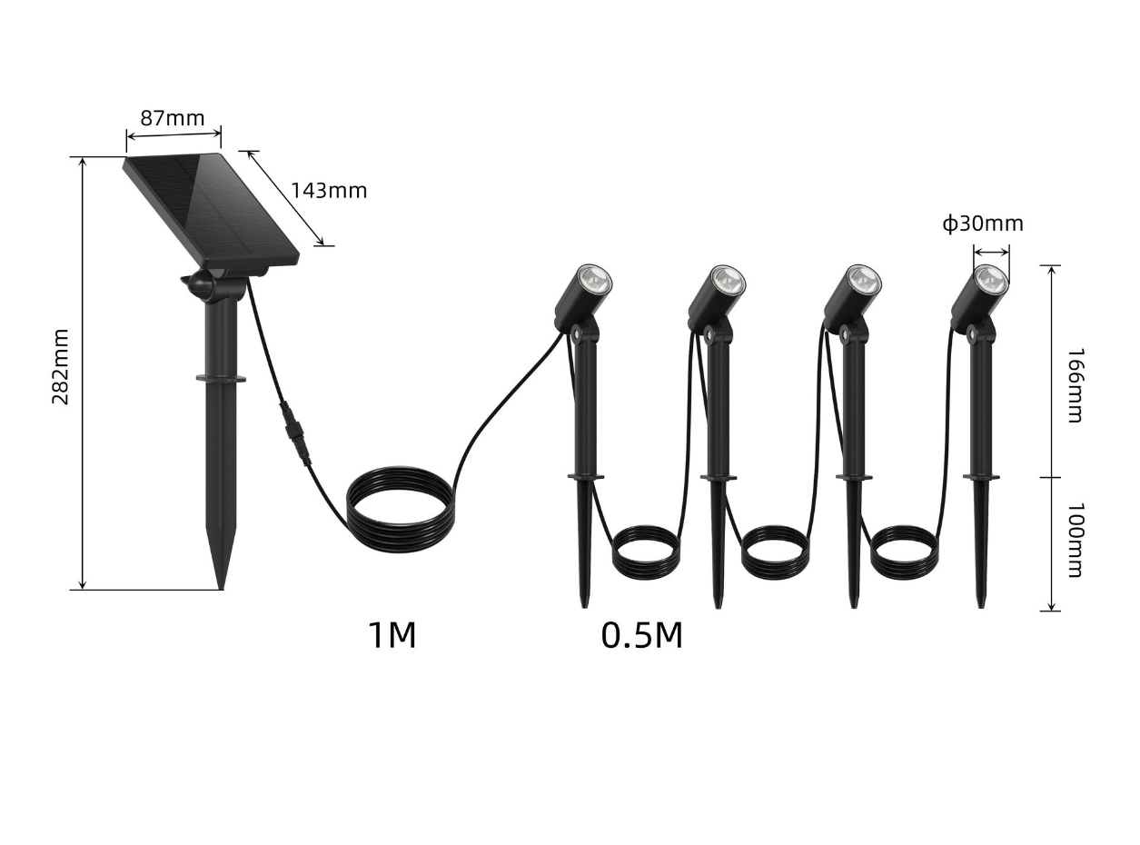 4 Spot solaire connecté MINI ROUNDY 100LM