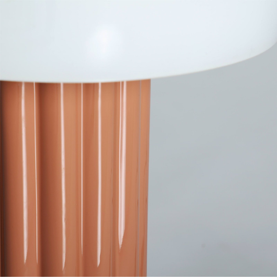 Lampe à poser en fer terracotta et verre
