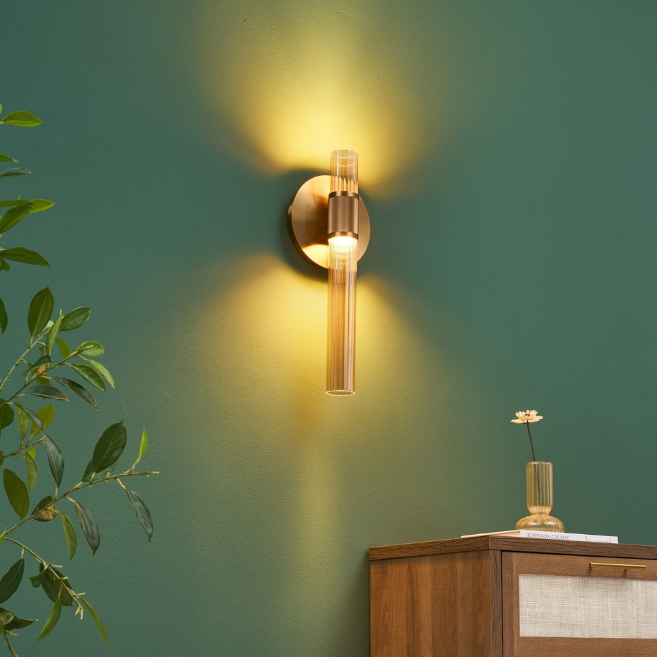 Applique LED en verre strié chic - CYLLIA