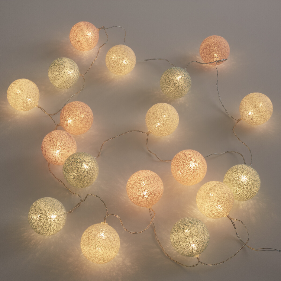 Guirlande lumineuse boules colorées, Fantol