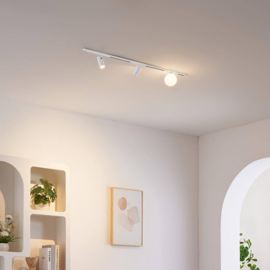 Kit rail LED 2 spots + 1 boule verre - LYNE