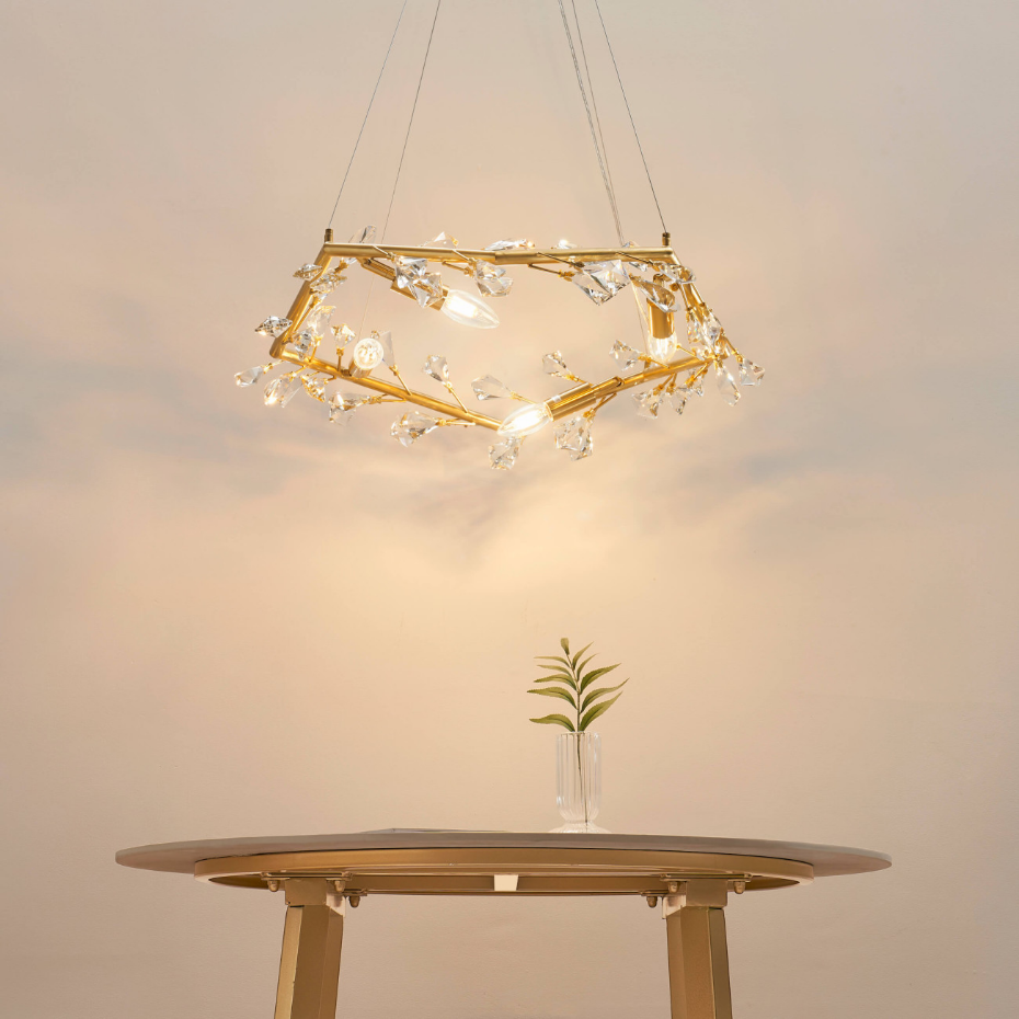 Suspension avec feuillage cristal - SOLARANA