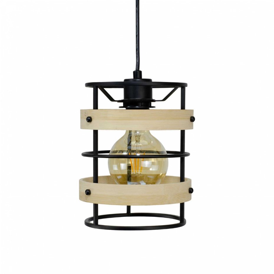 Suspension en bambou et métal Ø18 cm, Artone