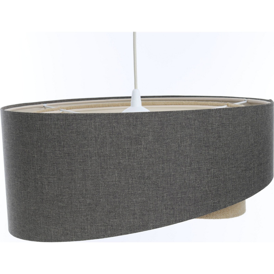 Suspension ronde en tissu et chanvre Boho