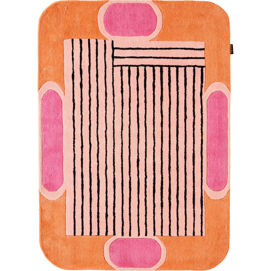 Tapis en laine et coton rectangulaire