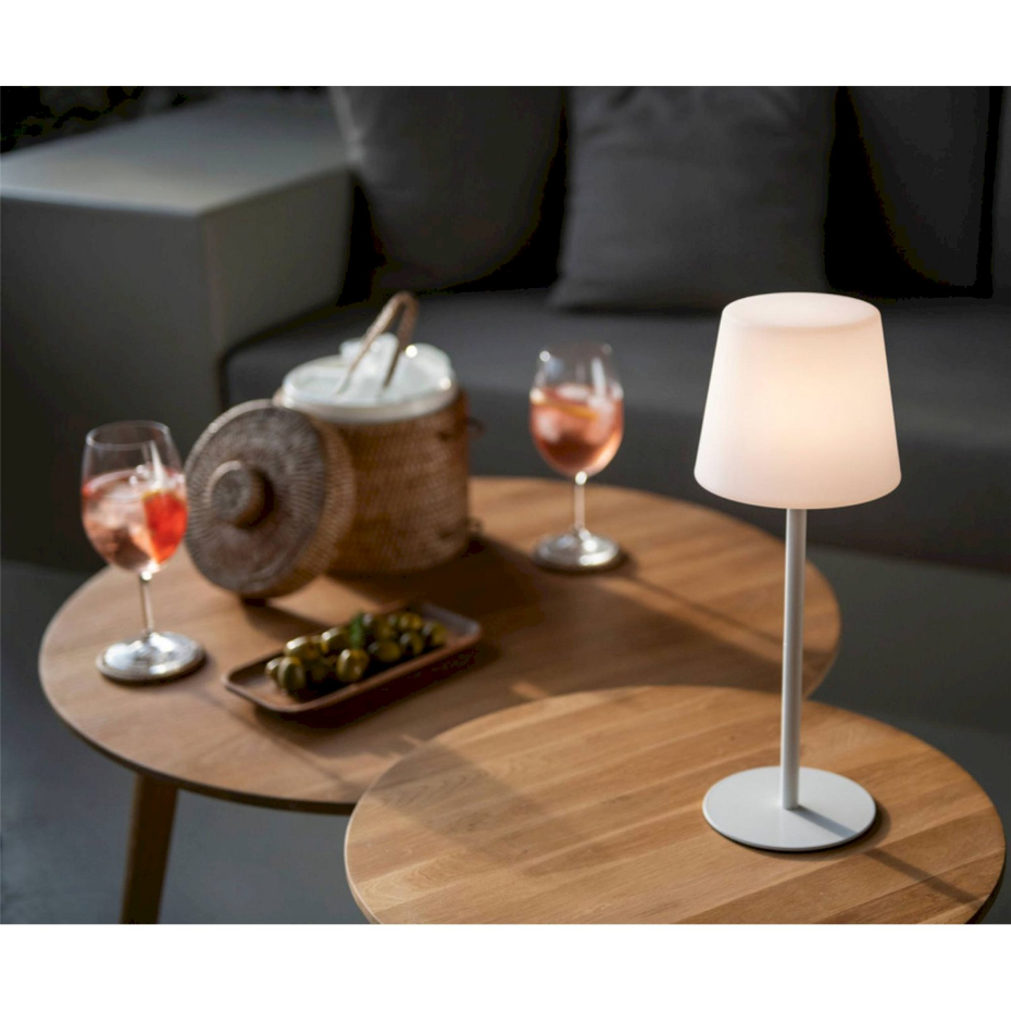 Lampe de table LED en métal sans fil format rond