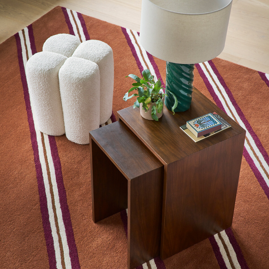 Pouf vintage polyester, Mariane