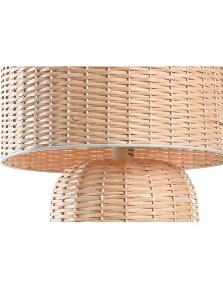 Suspension ronde en bambou et lin modèle Oriental