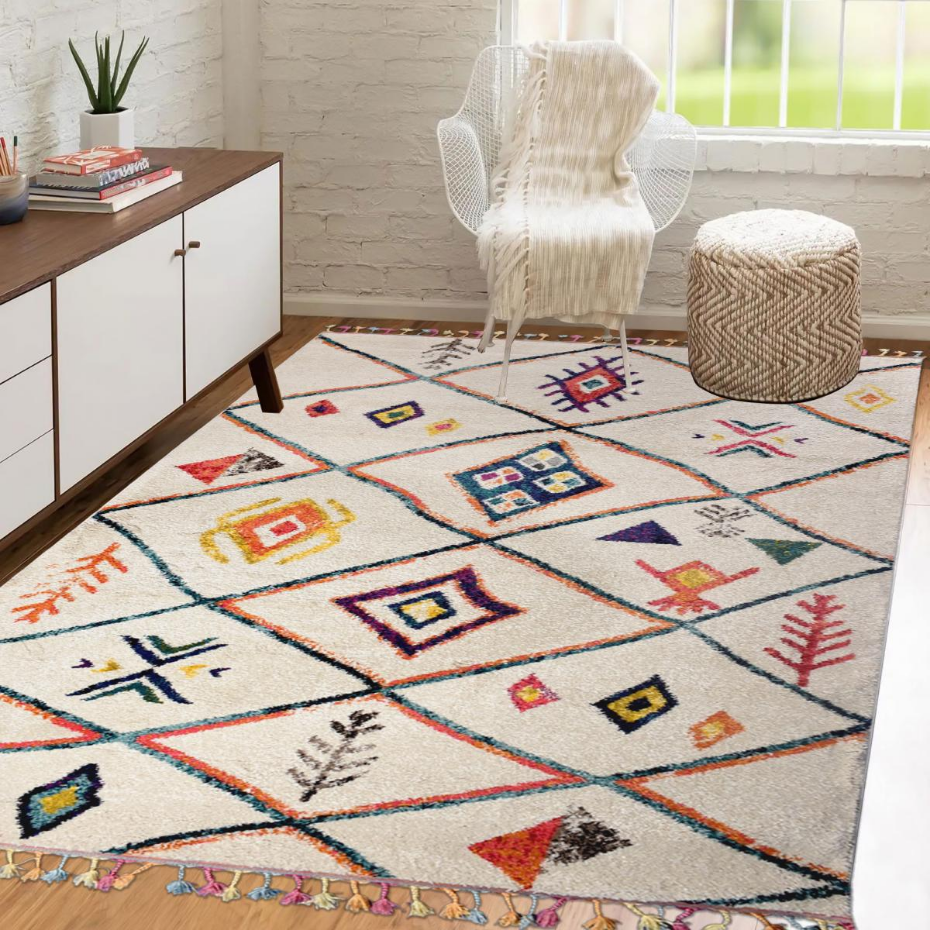 Tapis berbère tissé motifs tribaux LYN5 OURIKA C