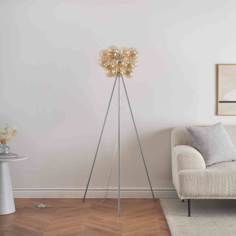 Lampadaire trépied verre soufflé - BARTALI