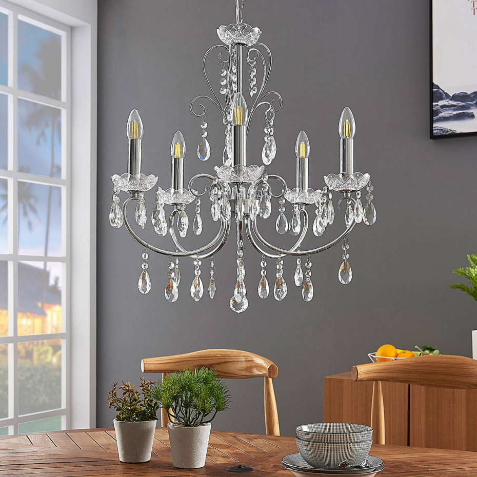 Lustre en cristal en métal, Solveig
