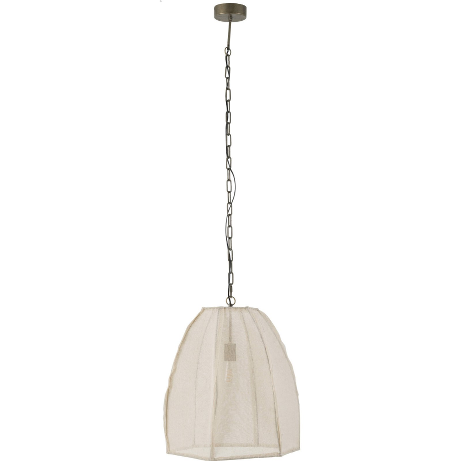 Suspension en lin et fer forme poire style organique