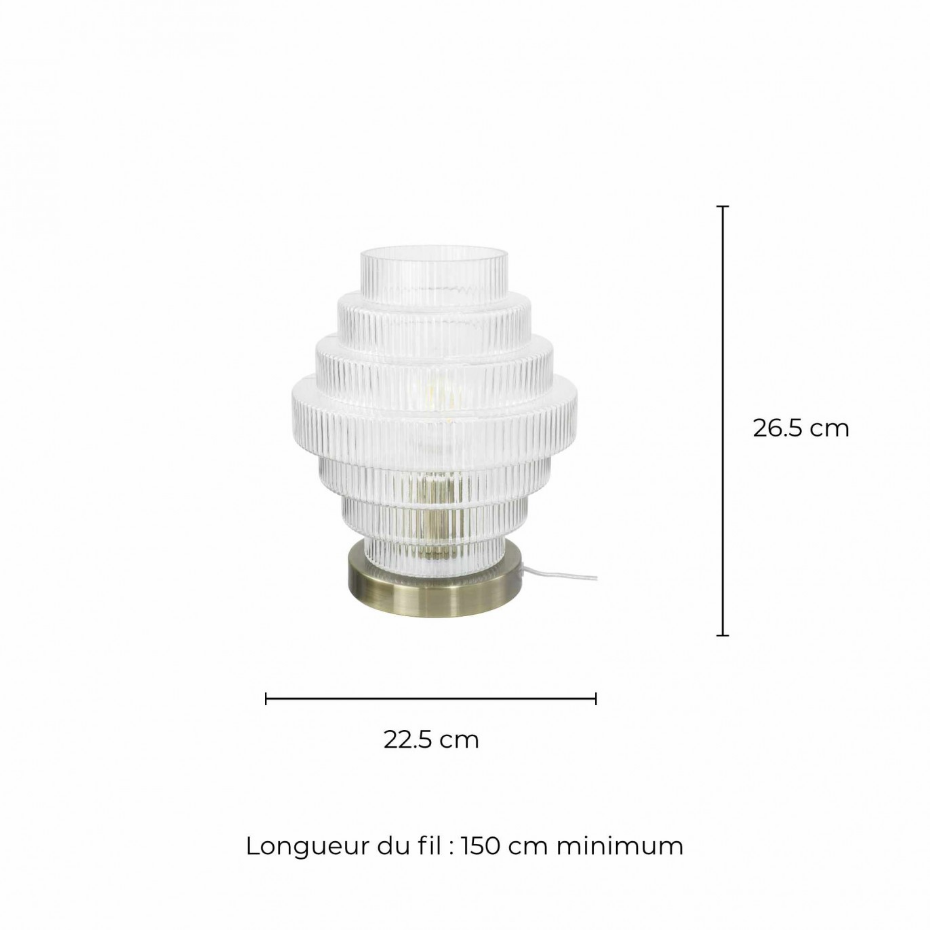 Lampe à poser en verre et métal, CHALLE