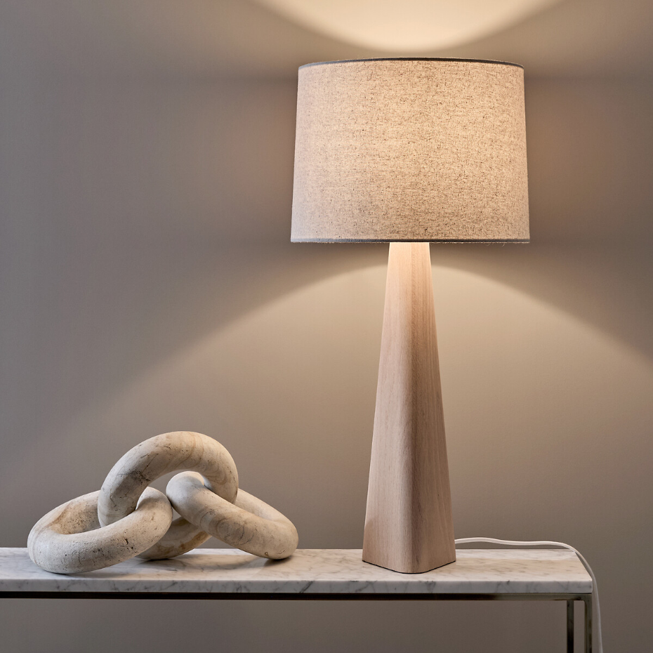 Lampe en chêne et lin, Nestwood