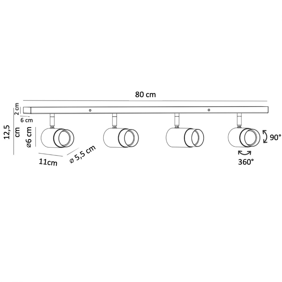 Plafonnier élégant spots orientables - POZZO
