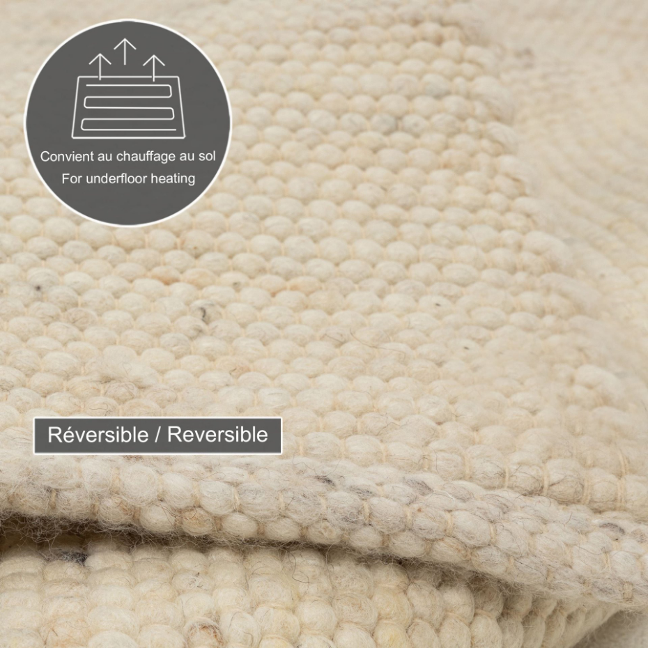 Tapis réversible en laine foulée tissé à la main aux couleurs vives - Alpen