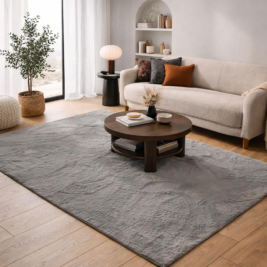Tapis salon ultra doux, uni et lavable LYN50, aussi idéal pour la chambre