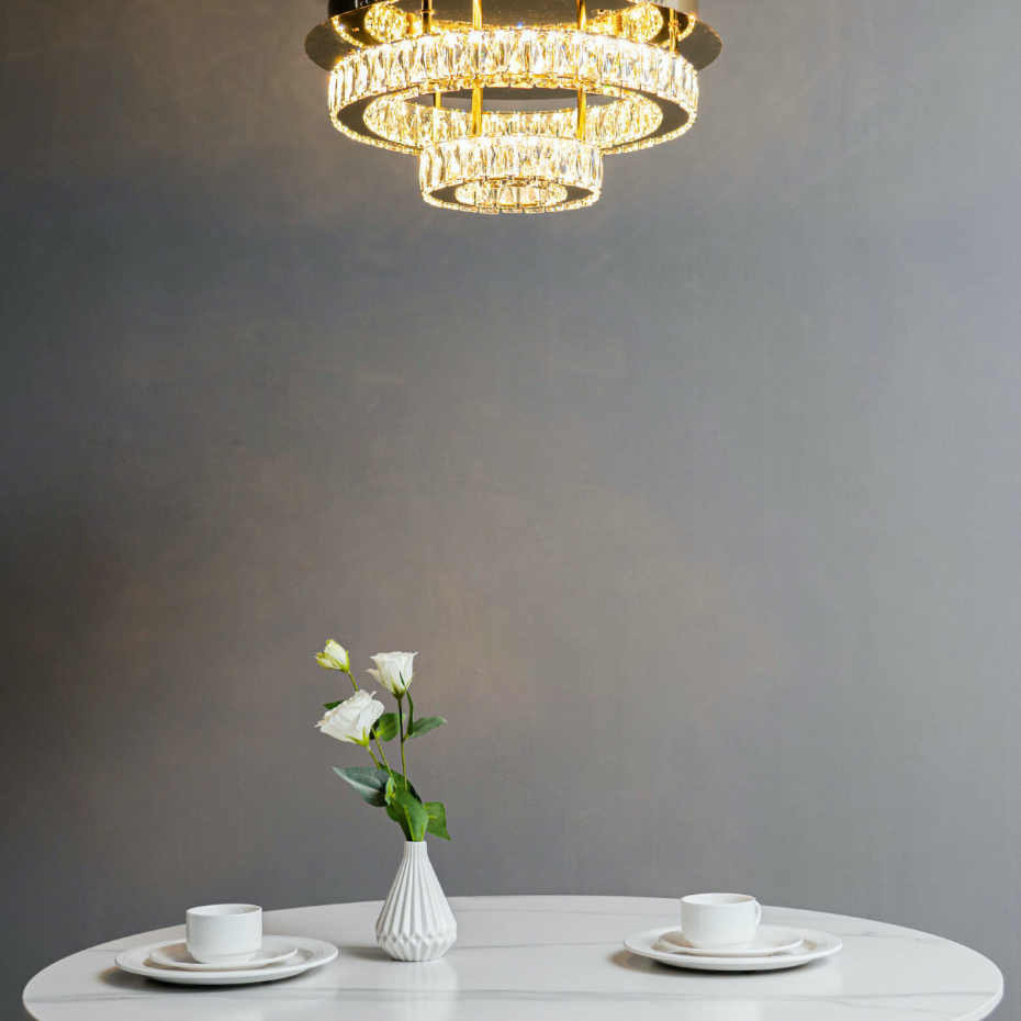Plafonnier LED anneaux cristal - DIEZ
